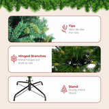 Olsen & Smith 7ft Christmas Tree - Premium Plain Artificial Christmas Tree for Home Decor with 1600 PVC Branch Tips & Metal Stand - Traditional Christmas Decor Green Xmas Tree - Packed Direct UK