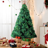 Olsen & Smith 7ft Christmas Tree - Premium Plain Artificial Christmas Tree for Home Decor with 1600 PVC Branch Tips & Metal Stand - Traditional Christmas Decor Green Xmas Tree - Packed Direct UK