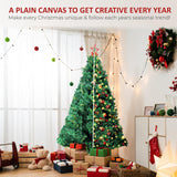 Olsen & Smith 7ft Christmas Tree - Premium Plain Artificial Christmas Tree for Home Decor with 1600 PVC Branch Tips & Metal Stand - Traditional Christmas Decor Green Xmas Tree - Packed Direct UK