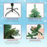 Olsen & Smith 7ft Christmas Tree - Premium Plain Artificial Christmas Tree for Home Decor with 1600 PVC Branch Tips & Metal Stand - Traditional Christmas Decor Green Xmas Tree - Packed Direct UK