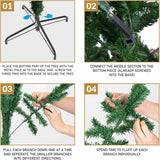 Olsen & Smith Pre - Lit 7ft Premium Victorian Pine Multi - Function Artificial Christmas Tree with Warm White LED Lights, Next Day Delivery Available - Packed Direct UK