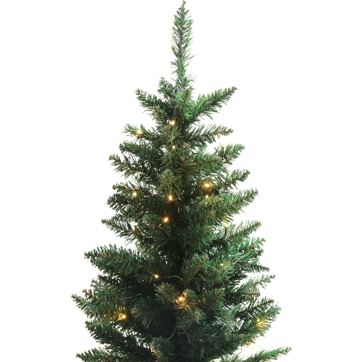 Olsen & Smith Pre - Lit 7ft Premium Victorian Pine Multi - Function Artificial Christmas Tree with Warm White LED Lights, Next Day Delivery Available - Packed Direct UK