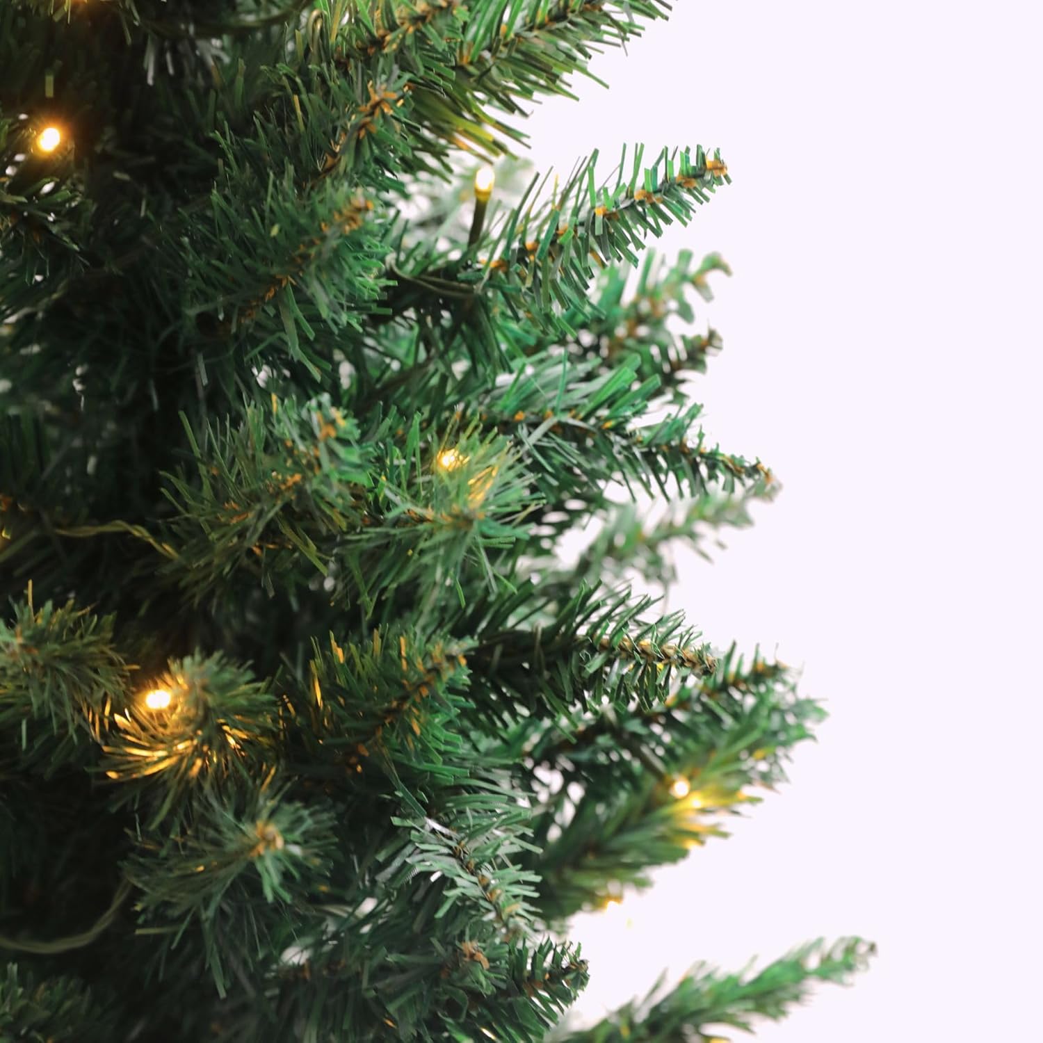 Olsen & Smith Pre - Lit 7ft Premium Victorian Pine Multi - Function Artificial Christmas Tree with Warm White LED Lights, Next Day Delivery Available - Packed Direct UK