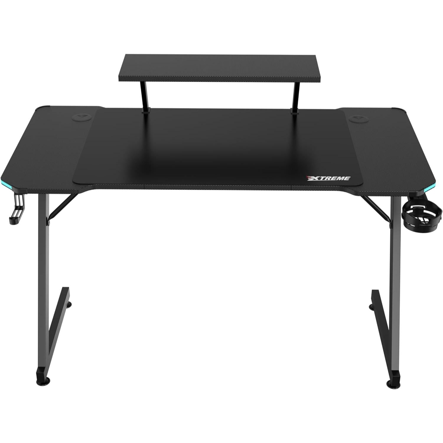 XTREME Gaming Chair (Black/White) & Gaming Desk With Detachable Shelf - Packed Direct UK
