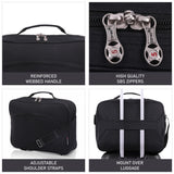 5 CITIES 40x30x10 New and Improved 2022 British Airways, Virgin Atlantic, EasyJet Holdall Cabin Luggage Under Seat Flight Bag, Black - Packed Direct UK