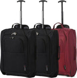 5 Cities (55x35x20cm) Lightweight Cabin Hand Luggage Set (Black + Navy + Green) - Packed Direct UK
