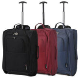 5 Cities (55x35x20cm) Lightweight Cabin Hand Luggage Set (Black + Navy + Green) - Packed Direct UK