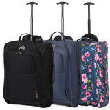 5 Cities (55x35x20cm) Lightweight Cabin Hand Luggage Set (Black + Navy + Green) - Packed Direct UK