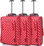 5 Cities (55x35x20cm) Lightweight Cabin Hand Luggage Set (Black + Navy + Green) - Packed Direct UK