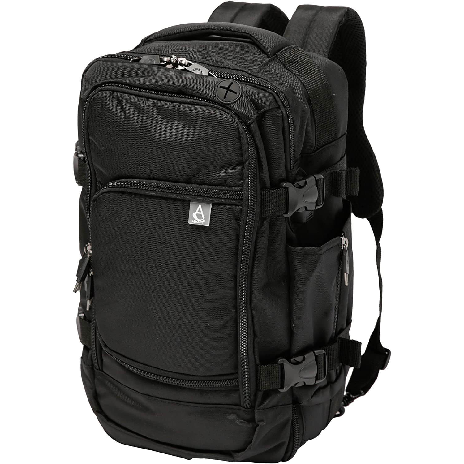 Aerolite (40x20x25cm) 3 in 1 Cabin Luggage Approved Flight Backpack, New and Improved 2021 Ryanair Maximum Size with YKK Zippers, Black - Packed Direct UK