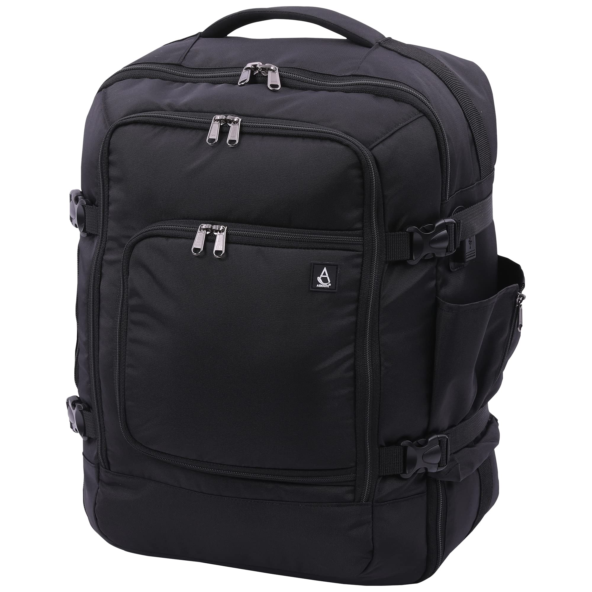 Aerolite 40x30x20 Wizz Air Maximum Size Backpack Eco-Friendly Cabin Luggage Approved Travel Carry On Holdall Lightweight Shoulder Bag Flight Rucksack with YKK Zippers 5 Year Warranty - Packed Direct UK