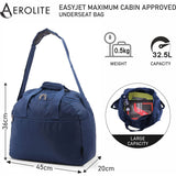 Aerolite (45x36x20cm) New and Improved 2021 easyJet Maximum Size Holdall Cabin Luggage Under Seat Flight Bag, Black - Packed Direct UK