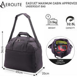 Aerolite (45x36x20cm) New and Improved 2021 easyJet Maximum Size Holdall Cabin Luggage Under Seat Flight Bag, Black - Packed Direct UK