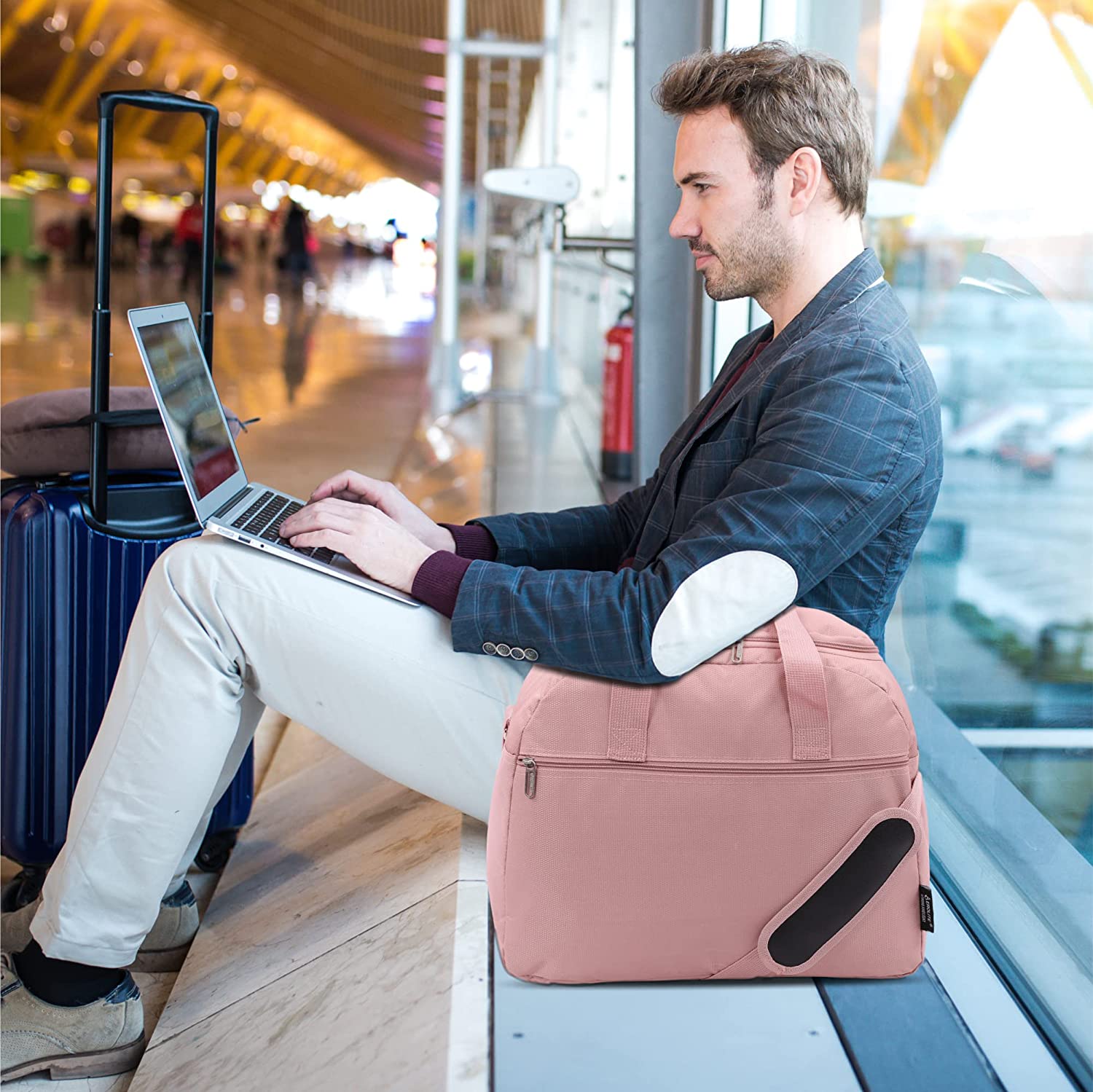 Aerolite (45x36x20cm) New and Improved 2021 easyJet Maximum Size Holdall Cabin Luggage Under Seat Flight Bag, Black - Packed Direct UK