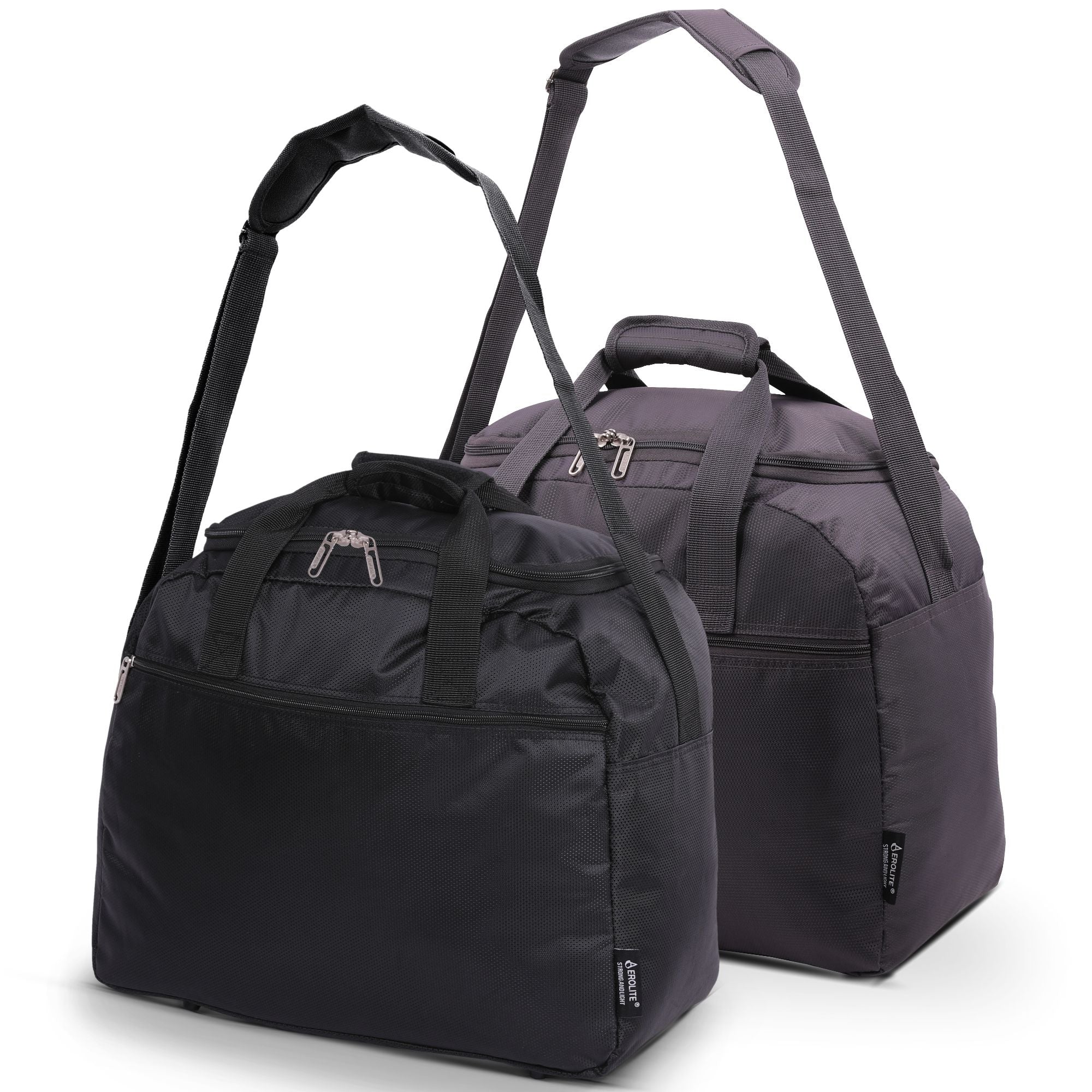Aerolite (45x36x20cm) New and Improved 2023 easyJet Maximum Size Holdall Cabin Luggage Under Seat Flight Bag, Black - Packed Direct UK