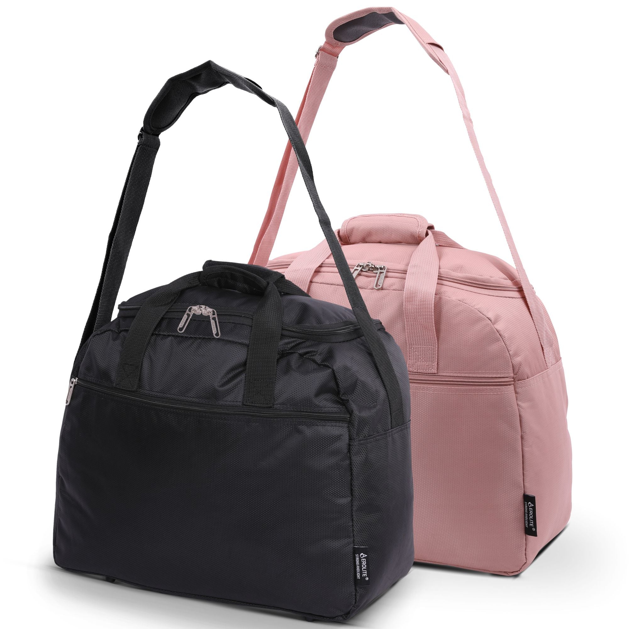 Aerolite (45x36x20cm) New and Improved 2023 easyJet Maximum Size Holdall Cabin Luggage Under Seat Flight Bag, Black - Packed Direct UK