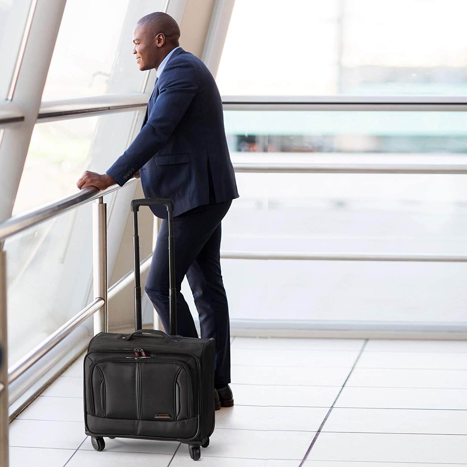 Aerolite (45x45x23cm) Executive Mobile Business Cabin Hand with Luggage Rolling Laptop Bag - Packed Direct UK