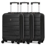 Aerolite (55x35x20cm) Lightweight Hard Shell Cabin Hand Luggage (x3 Set) - Packed Direct UK