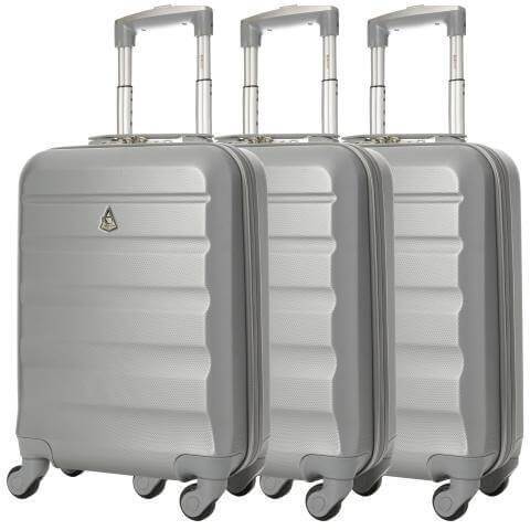 Aerolite (55x35x20cm) Lightweight Hard Shell Cabin Hand Luggage (x3 Set) - Packed Direct UK