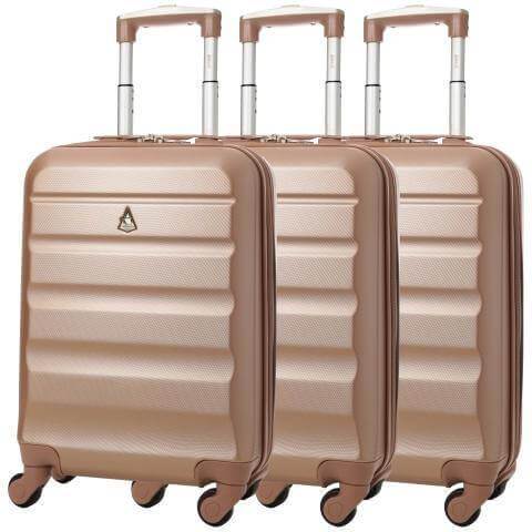 Aerolite (55x35x20cm) Lightweight Hard Shell Cabin Hand Luggage (x3 Set) - Packed Direct UK
