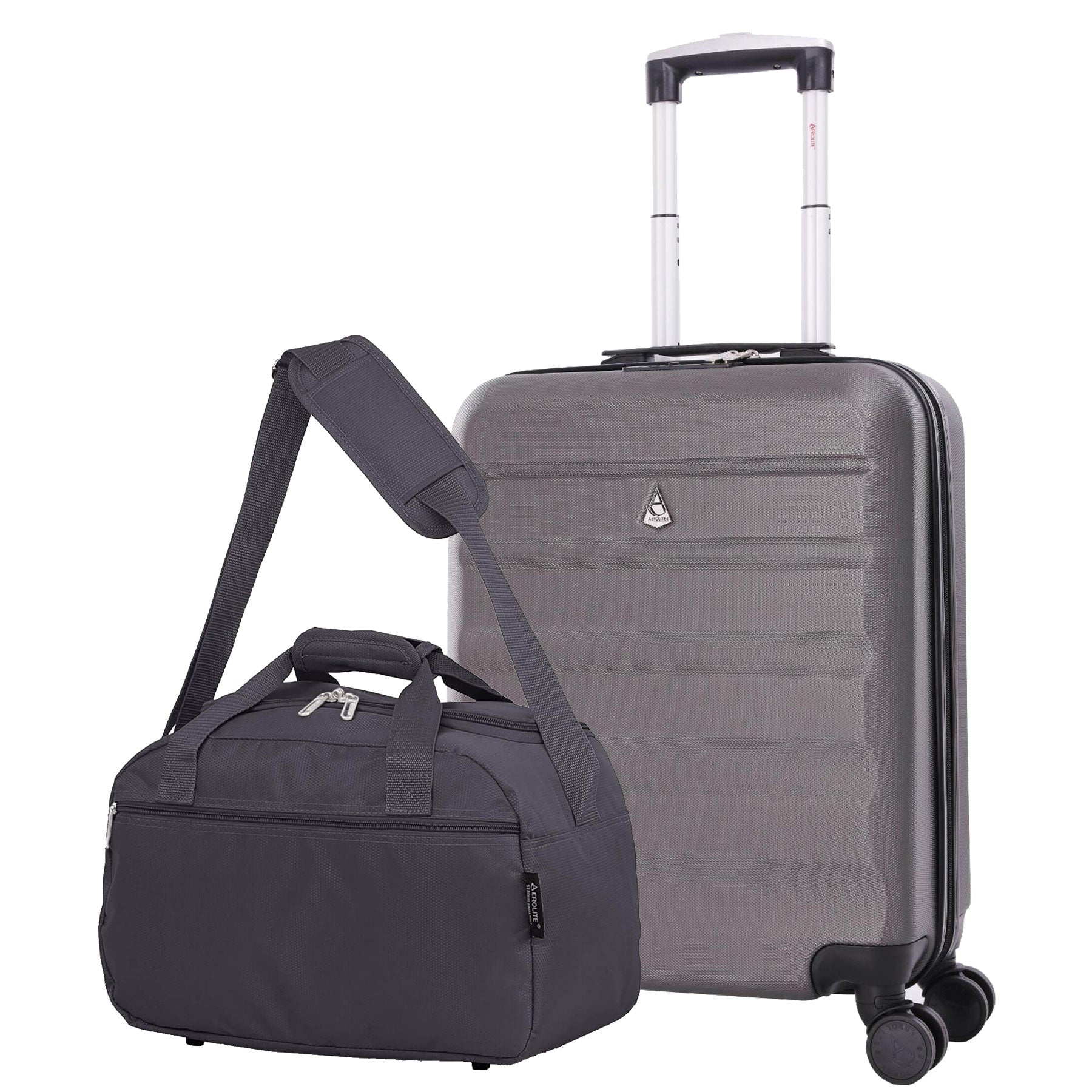 Aerolite (55x40x20cm) Ryanair Maximum Lightweight Hard Shell Cabin Hand Luggage, 4 Wheels - Packed Direct UK