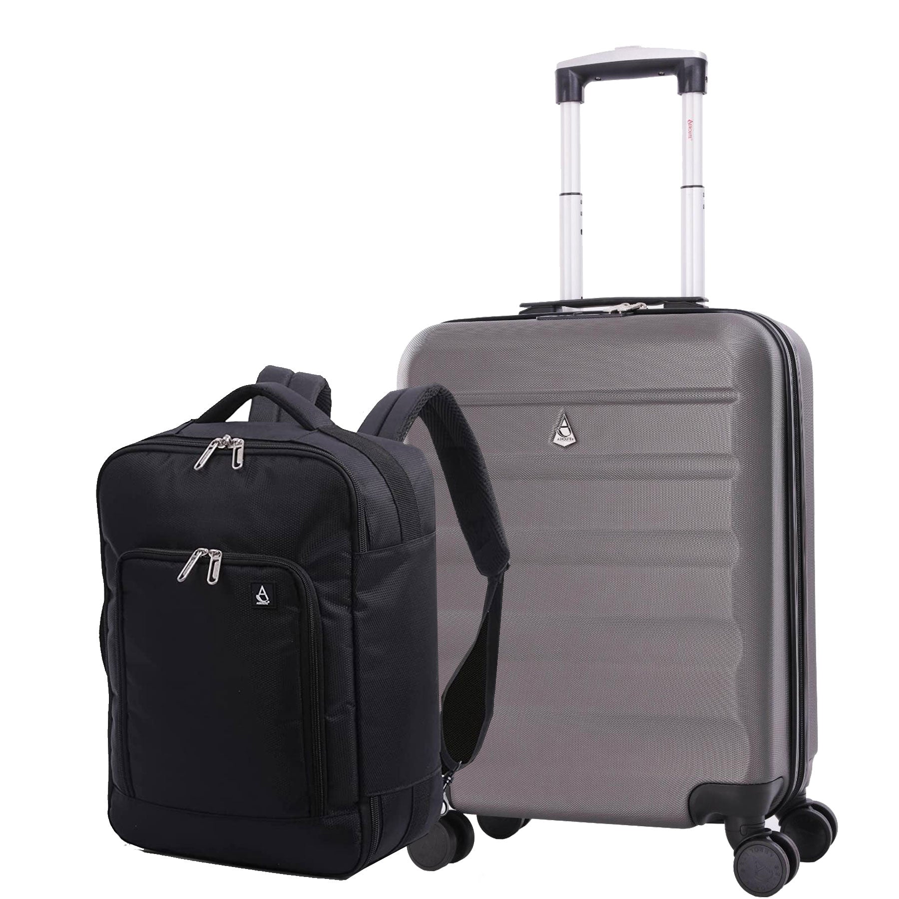 Aerolite (55x40x20cm) Ryanair Maximum Lightweight Hard Shell Cabin Hand Luggage, 4 Wheels - Packed Direct UK