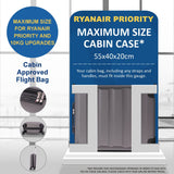 Aerolite (55x40x20cm) Ryanair Maximum Lightweight Hard Shell Cabin Hand Luggage, 4 Wheels - Packed Direct UK