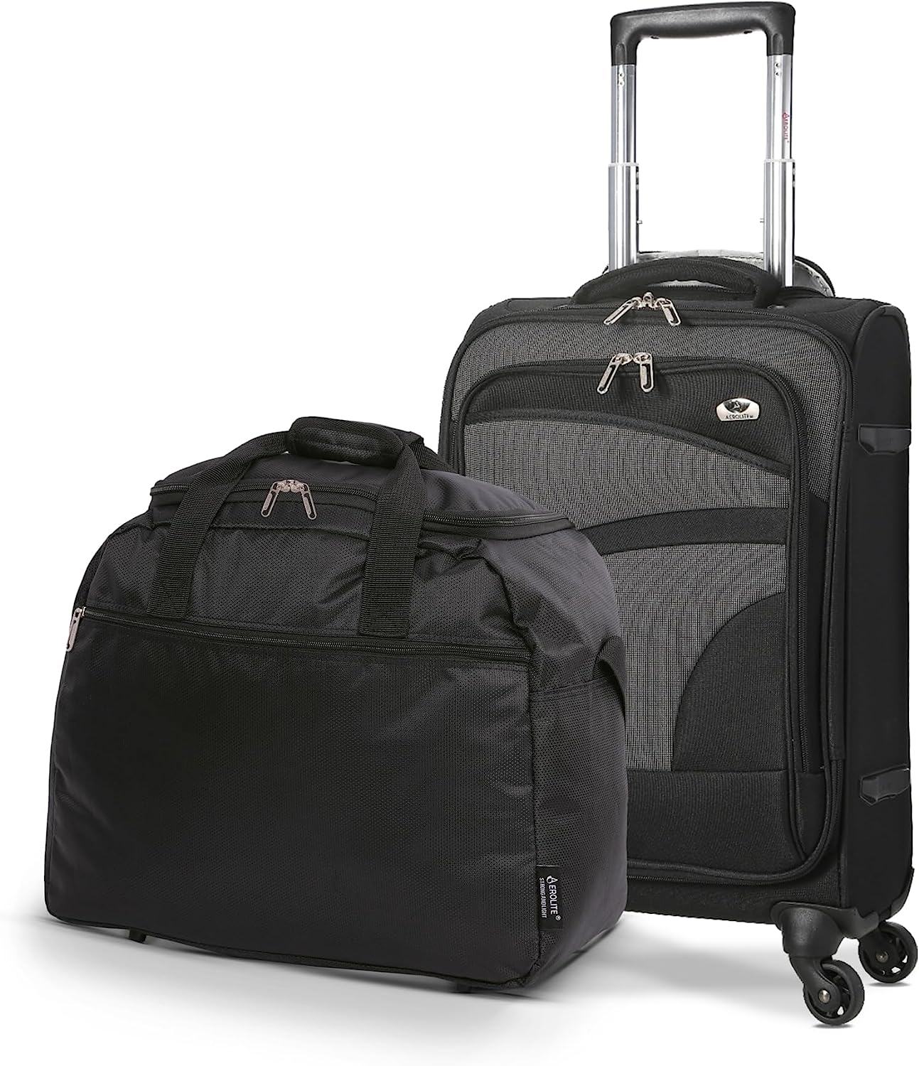 Aerolite Lightweight 55cm 4 Wheel Travel Carry On Hand Cabin Luggage Suitcase Navy Blue Plum Approved for easyJet British Airways Ryanair and More - Packed Direct UK