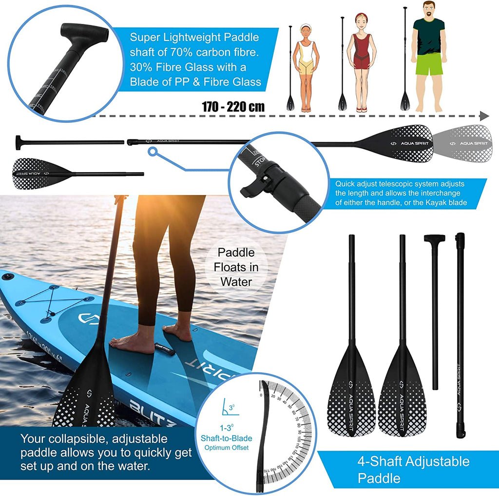 AQUA SPIRIT Blitz 12'6" PREMIUM iSUP Inflatable Stand up Paddle Board & Kayak with Top Accessories, Made From Premium Material, All Inclusive Package, 2 Years Of Warranty - Packed Direct UK