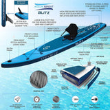 AQUA SPIRIT Blitz 12'6" PREMIUM iSUP Inflatable Stand up Paddle Board & Kayak with Top Accessories, Made From Premium Material, All Inclusive Package, 2 Years Of Warranty - Packed Direct UK