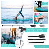 Aqua Spirit Prana 10′8″ Yoga Water AquaFitness Stand Up Paddle Board Kit | 6" Thick | Aluminium Paddle& Clips, Backpack, Change Mat, Pump, Leash, Mount for GoPro, Shoulder Straps & 2 Year Warranty - Packed Direct UK