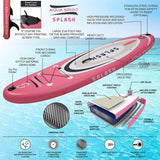 AQUA SPIRIT Splash iSUP 9’ long Inflatable Stand up Paddle Board for Beginners/Intermediate with Backpack, Leash, Paddle, Changing Mat & Waterproof Phone Case - Packed Direct UK