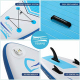 Aqua Spirit Tempo Blue 10FT iSUP Inflatable Stand up Paddle Board & Accessories - Packed Direct UK
