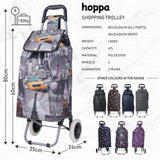 Hoppa Lightweight Shopping Trolley 2023 Model Folding 2 Wheel Large Capacity Shopper, 47 Litre - Packed Direct UK