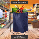 Hoppa Lightweight Shopping Trolley Folding 2 Wheel Large Capacity Shopper (Navy 140) - Packed Direct UK