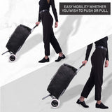 Lightweight Shopping Trolley, Trendy Folding/Collapsible Push/Pull Carts (Black) - Packed Direct UK
