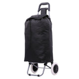 Lightweight Shopping Trolley, Trendy Folding/Collapsible Push/Pull Carts (Black)