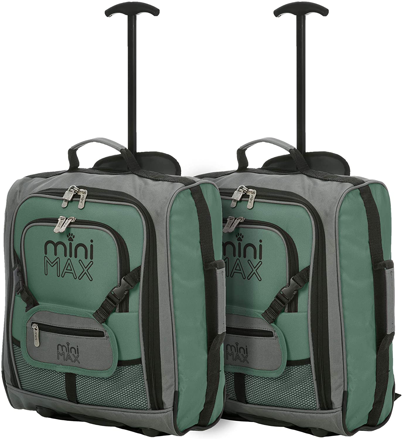 MiniMAX (45x35x20cm) Childrens Luggage Carry On Suitcase with Backpack and Pouch (x2 Set) - Packed Direct UK