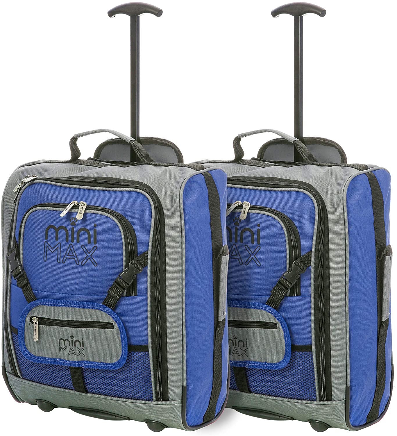 MiniMAX (45x35x20cm) Childrens Luggage Carry On Suitcase with Backpack and Pouch (x2 Set) - Packed Direct UK