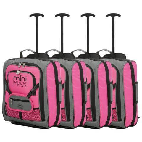MiniMAX (45x35x20cm) Childrens Luggage Carry On Suitcase with Backpack and Pouch (x4 Set) - Packed Direct UK