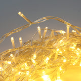 Olsen & Smith 30m 98 Ft 300 LEDs IP44 Decorative Warm White Outdoor & Indoor Christmas Xmas String Fairy Lights for Living Room Hallway Garden 8 Modes - Packed Direct UK