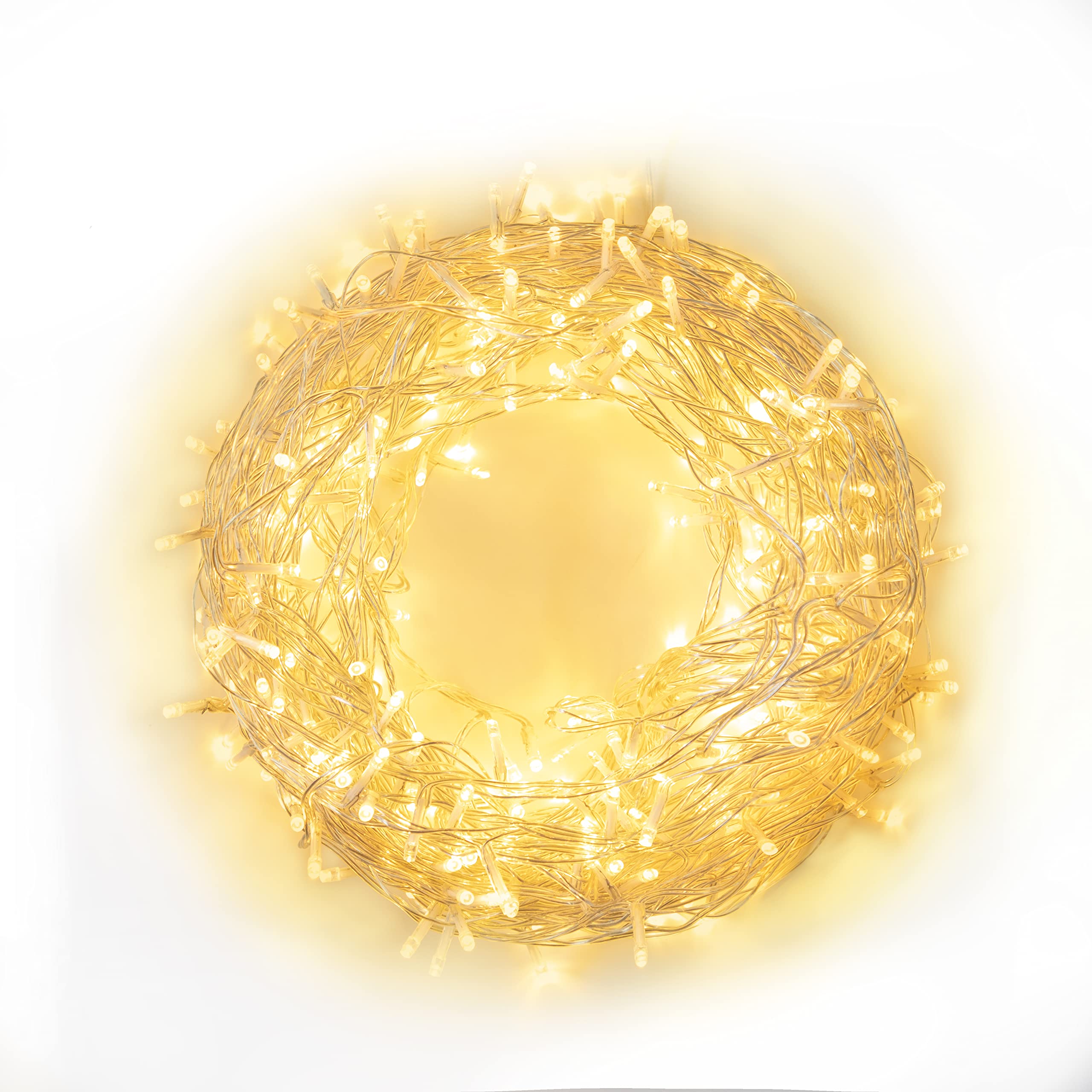 Olsen & Smith 30m 98 Ft 300 LEDs IP44 Decorative Warm White Outdoor & Indoor Christmas Xmas String Fairy Lights for Living Room Hallway Garden 8 Modes - Packed Direct UK