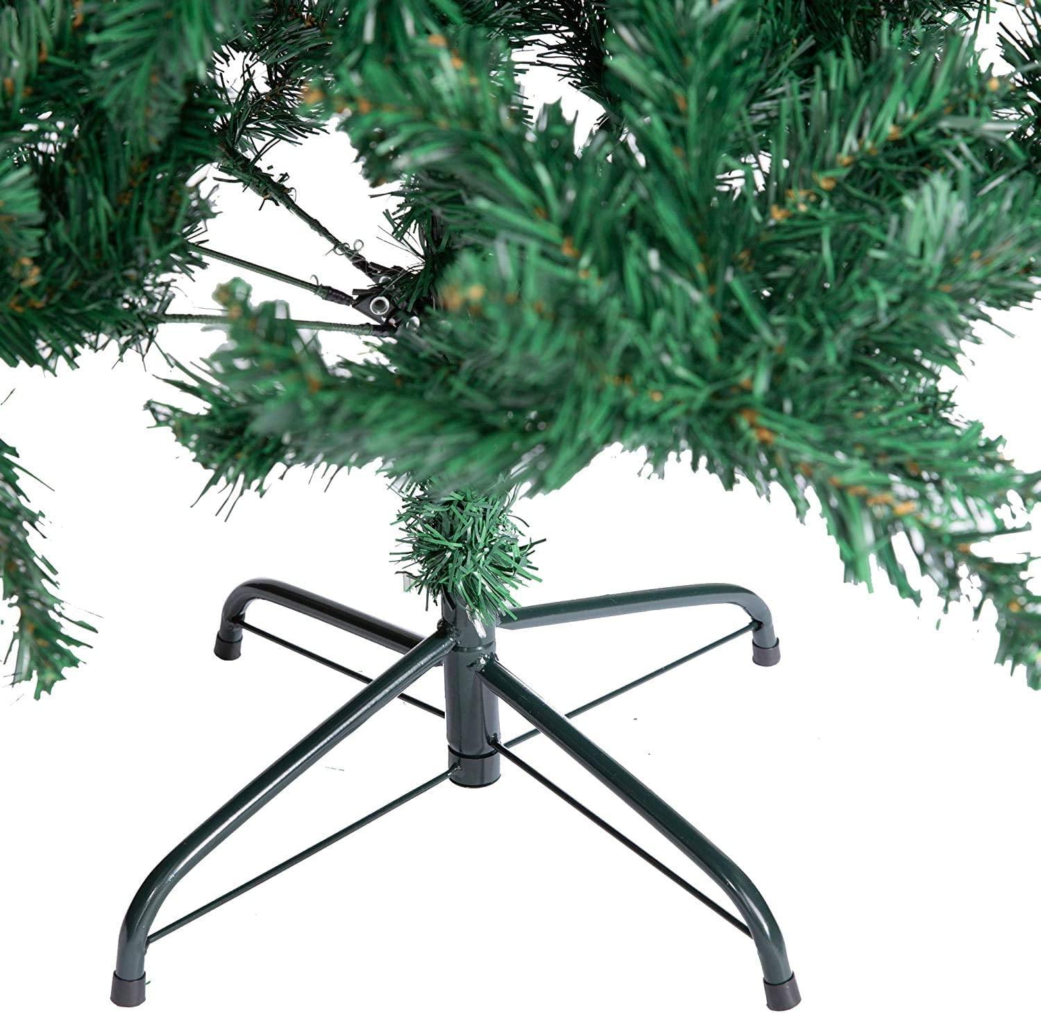 Olsen & Smith 6ft / 7ft / 7.5ft Pre-Lit Victorian Pine Multi-Function Artificial Christmas Tree with Warm White LED Lights (Plain + Storage Bag, 7.5ft / 2.3m) - Packed Direct UK