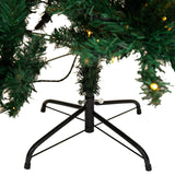 Olsen & Smith 7.5-Foot Pre-Lit Artificial Spruce Christmas Tree with 300 LED Lights, Hinged Trunk for Easy Installation and Storage, Includes Metal Stand - Packed Direct UK