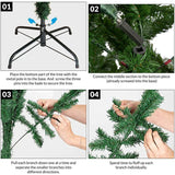 Olsen & Smith 7.5-Foot Pre-Lit Artificial Spruce Christmas Tree with 300 LED Lights, Hinged Trunk for Easy Installation and Storage, Includes Metal Stand - Packed Direct UK