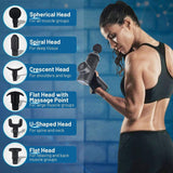 Olsen & Smith Massage Gun Deep Tissue, 6 Heads, LCD Display, 30 Speeds Quiet Operation, Handheld Muscle Massager for Muscle Soreness Pain Tension Relief & Recovery, Black - Packed Direct UK