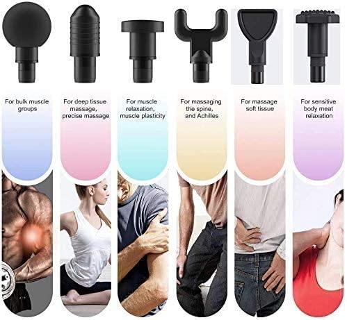 Olsen & Smith Massage Gun Deep Tissue, 6 Heads, LCD Display, 30 Speeds Quiet Operation, Handheld Muscle Massager for Muscle Soreness Pain Tension Relief & Recovery, Black - Packed Direct UK