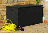 Olsen & Smith Toomax Multibox 420L Outdoor Plastic Storage Box Garden Furniture - 121 x 56 x 63 cm - Rattan Style - Packed Direct UK