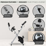 SPORT24 Stationary Upright Exercise Bike Bicycle with Back Rest for Indoor Home Use, LCD Monitor Screen , Cardio Trainer, Fitness, Multi-Resistance Levels, 2021 Edition - Packed Direct UK