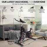 SPORT24 Stationary Upright Exercise Spinning Bike for Home Use With 8Kg Flywheel, LCD Multi-Function Monitor, Cardio Trainer, Indoor Fitness, Multi-Resistance Levels, Flywheel Bicycle, Black Red - Packed Direct UK